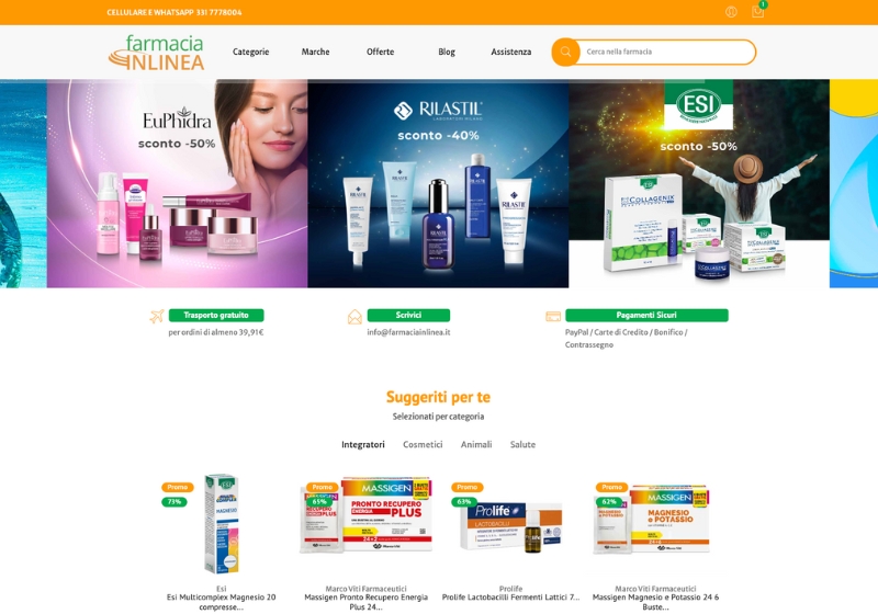Screenshot ecommerce Farmaciainlinea.it