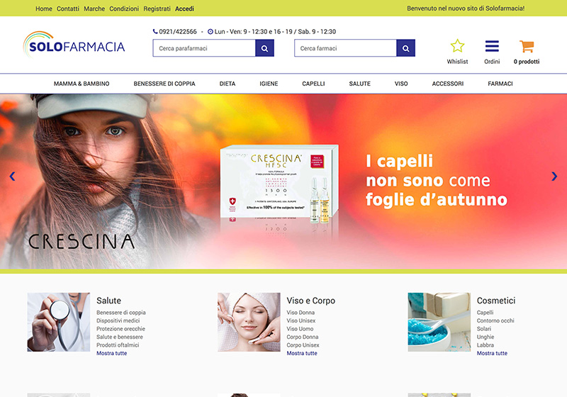Screenshot ecommerce solofarmacia.it